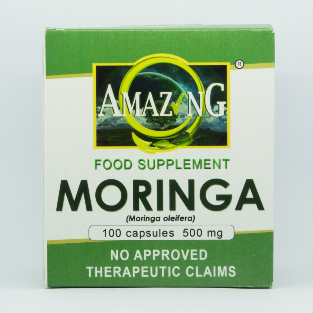 Moringa Malunggay 500mg capsules box of 100 front view - FDA registered