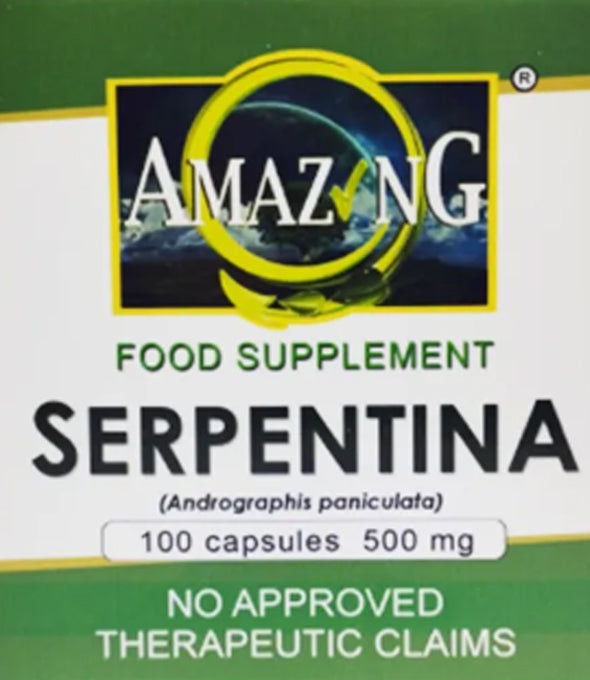 Serpentina capsules box packaging - Pure Serpentina powder 500mg