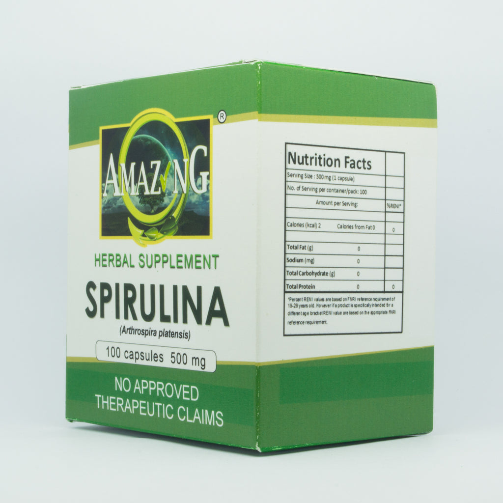 Spirulina supplement nutrition facts and dosage instructions"