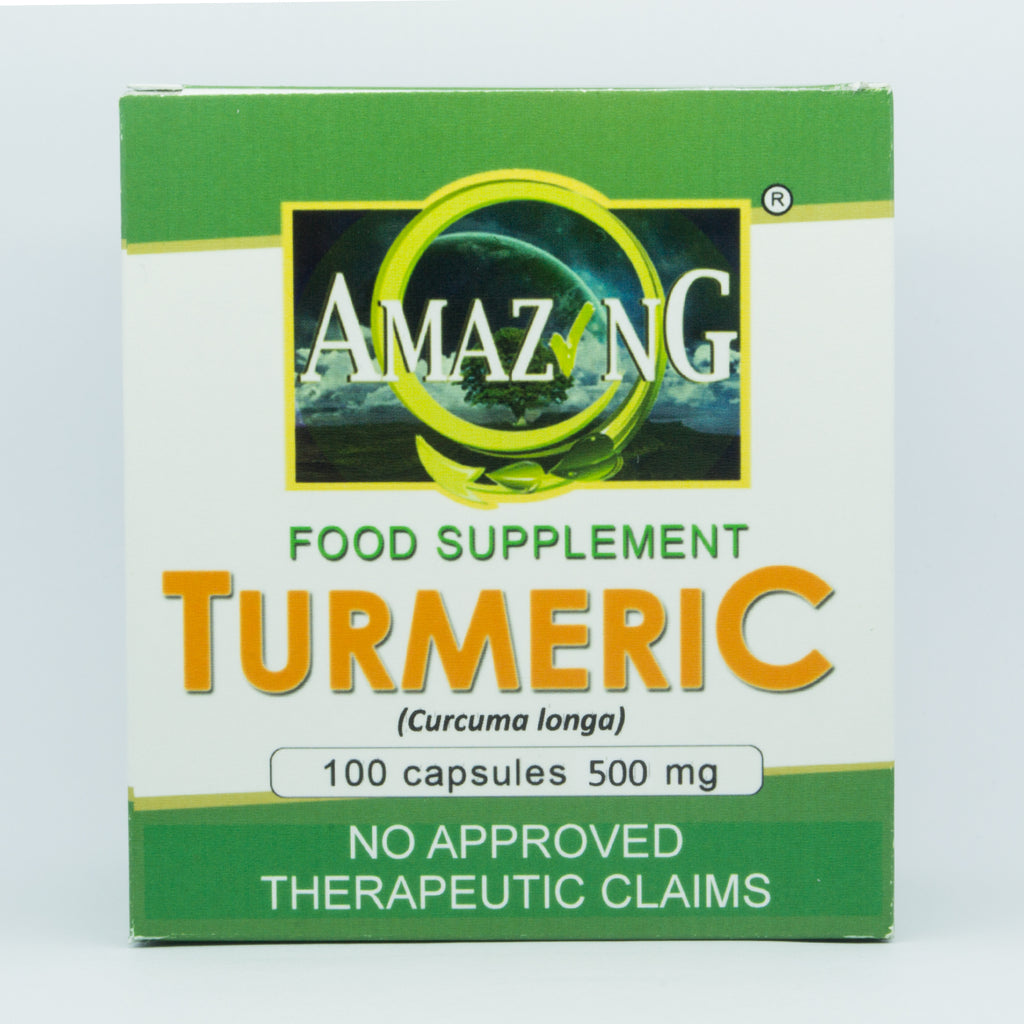 Turmeric 500mg capsules box of 100 front view - FDA registered