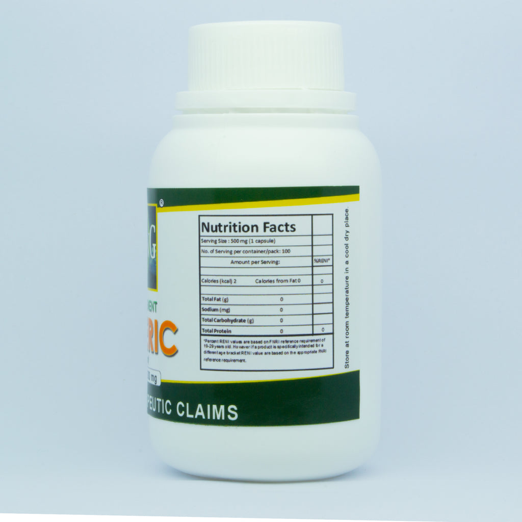 Turmeric supplement facts and usage instructions