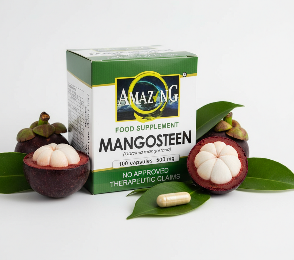 Mangosteen capsules product box - Amazing Food Supplement 500mg