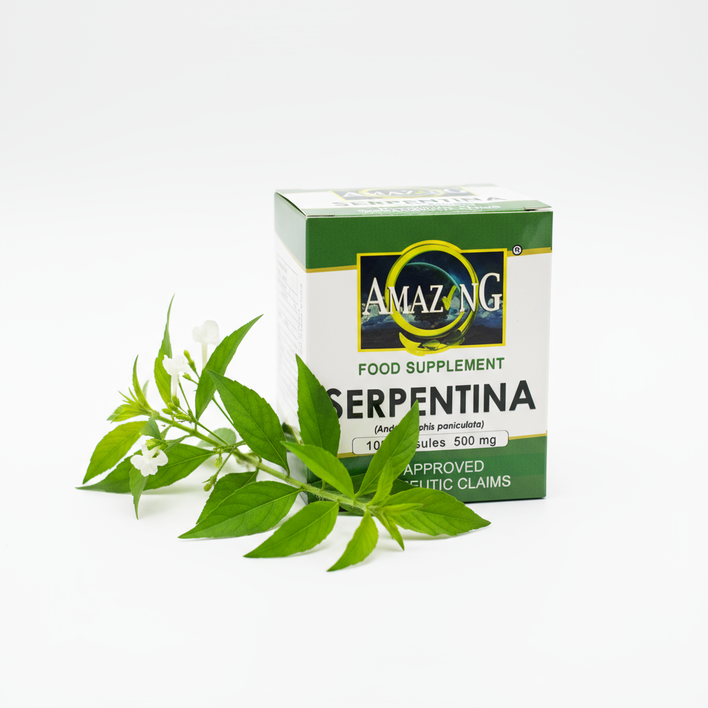 Serpentina capsules box with plant - Amazing Food Supplement 500mg